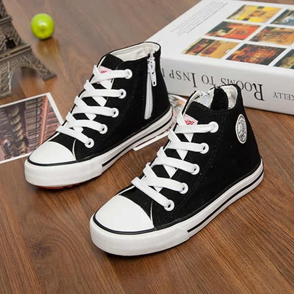 Παιδικά υψηλά πάνινα παπούτσια για αγόρια με δεσμούς - 4 μοντέλα