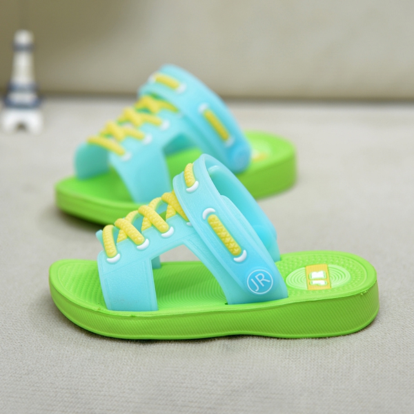 2 σε 1 παντόφλες και σανδάλια με πλαστές συνδέσεις σε μπλε, ροζ, κίτρινο και πράσινο για τα αγόρια