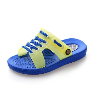 2 в 1 чехли и сандали с имитация на връзки в син, розов, жълт и зелен цвят за момчета