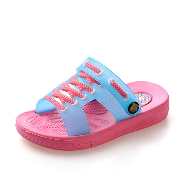 2 σε 1 παντόφλες και σανδάλια με πλαστές συνδέσεις σε μπλε, ροζ, κίτρινο και πράσινο για τα αγόρια