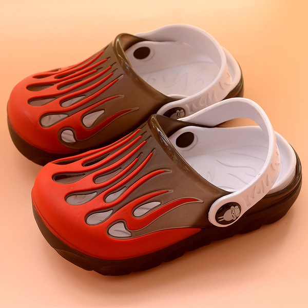 Παιδική παντόφλες για αγόρια -2 στο 1-3 μοντέλο - κίτρινο, καφέ, μπλε