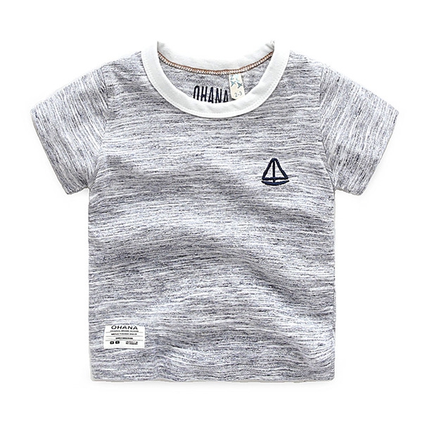 Раирани и едноцветни тениски с анимации с къс ръкав за момчета за ежедневие и плаж през лятото - 3 модела 