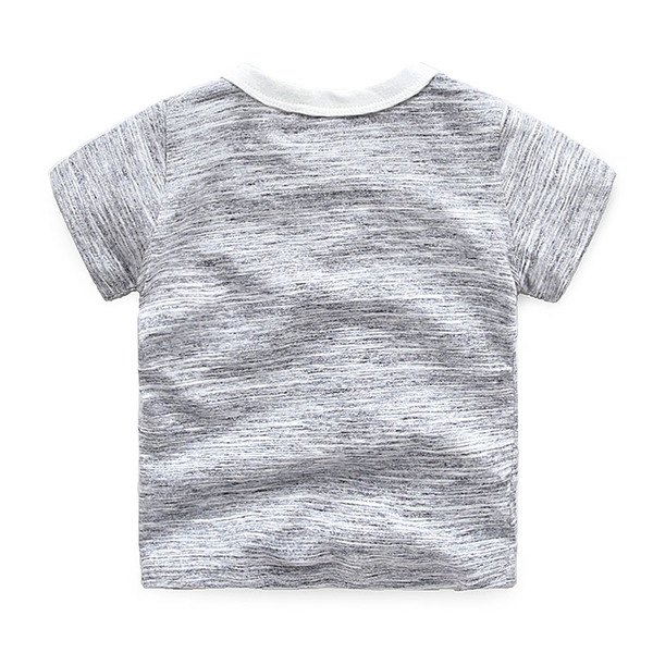 Раирани и едноцветни тениски с анимации с къс ръкав за момчета за ежедневие и плаж през лятото - 3 модела 