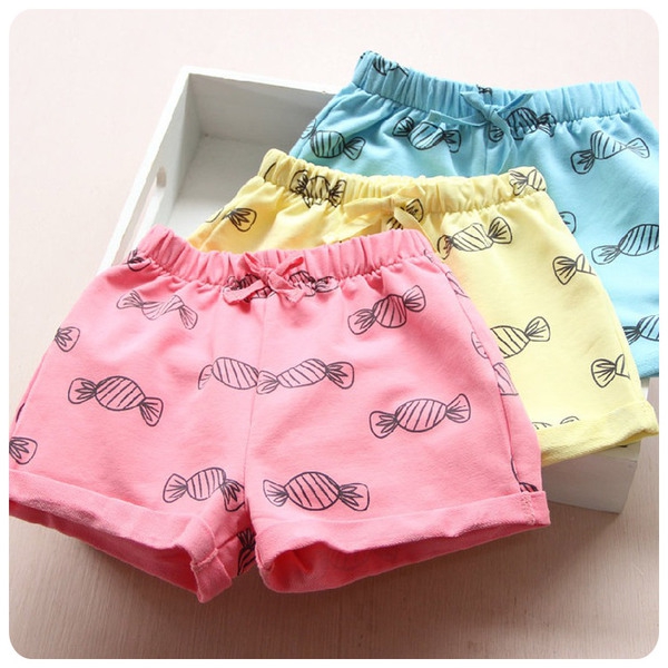 Летни къси панталони за момичета - три топ модела в розов, жълт и син цвят 