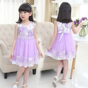 Детски рокли - 3 модела за момичета - летни,  дантелени и с широка част от полата - лилави, розови и бели