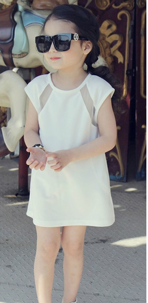 Детска бяла летна рокличка 