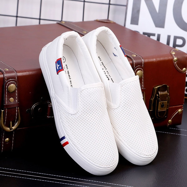 Дамски мокасини от искуствена кожа черен и бял цвят