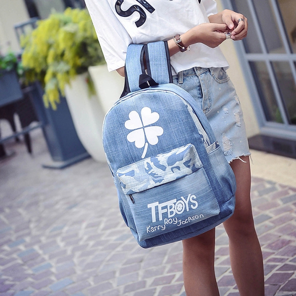 Дамска дънкова раница с презрамки - 4 модела с мека повърхност