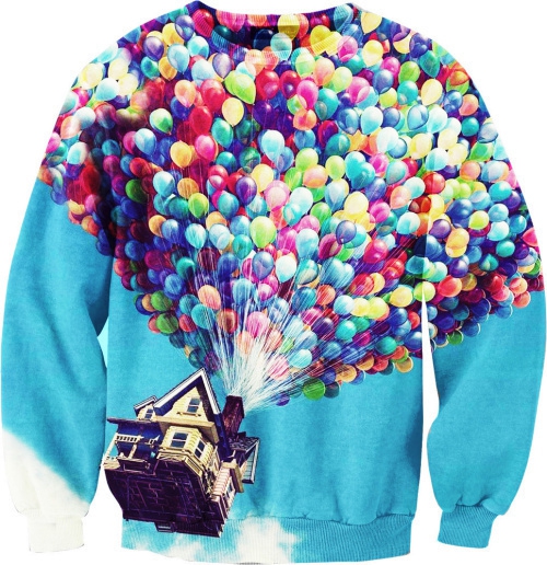 Дамски 3D блузи с дълъг ръкав - тип Слим, памучни - пролетни и есенни с анимации - Хелоу Кити, Дъга, Мики Маус