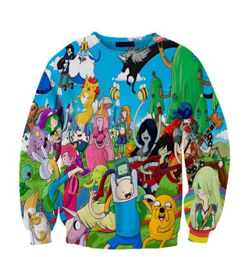 Дамски 3D блузи с дълъг ръкав - тип Слим, памучни - пролетни и есенни с анимации - Хелоу Кити, Дъга, Мики Маус