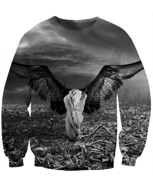 Дамски 3D блузи с дълъг ръкав - тип Слим, памучни - пролетни и есенни с анимации - Хелоу Кити, Дъга, Мики Маус