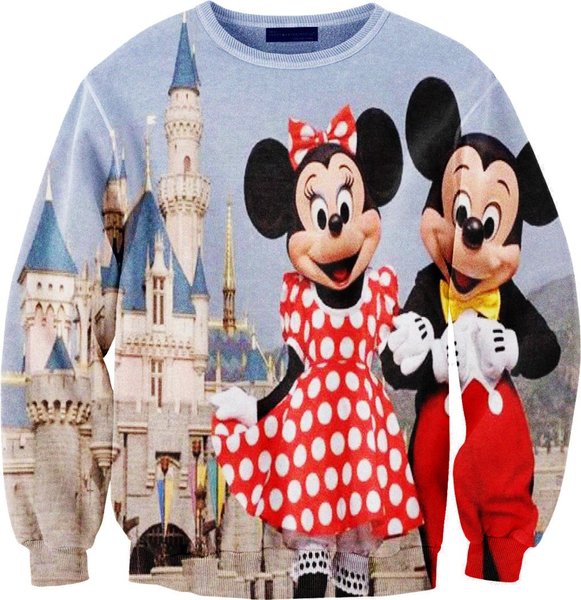 Дамски 3D блузи с дълъг ръкав - тип Слим, памучни - пролетни и есенни с анимации - Хелоу Кити, Дъга, Мики Маус