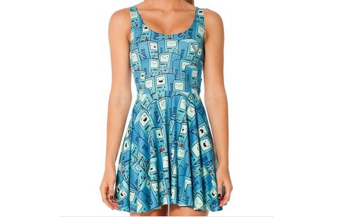 Дамски летни къси цветни рокли с различни мотиви - лилави, черни, червени, ягодки, 3D модели