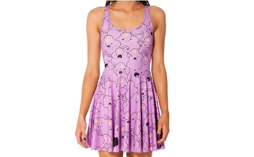 Дамски летни къси цветни рокли с различни мотиви - лилави, черни, червени, ягодки, 3D модели