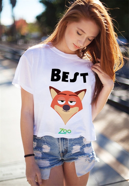 Дамска къса блуза с анимационни герои  "Zoo Topia"