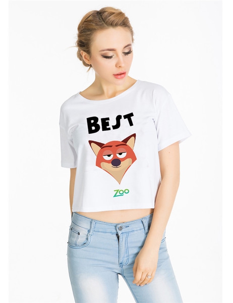 Дамска къса блуза с анимационни герои  "Zoo Topia"