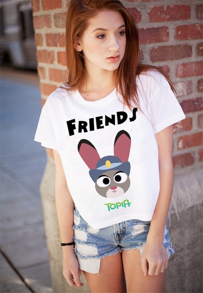 Дамска къса блуза с анимационни герои  "Zoo Topia"