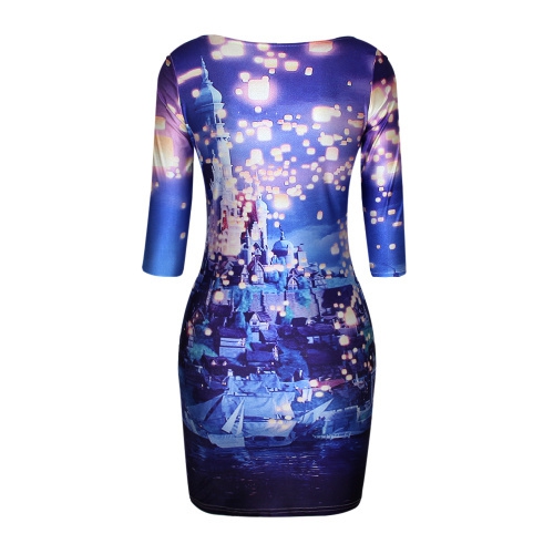 Дамски вечерни рокли в няколко цветни модела, вталени - 3D - леопард, дъга, лъв, мотиви с цветя