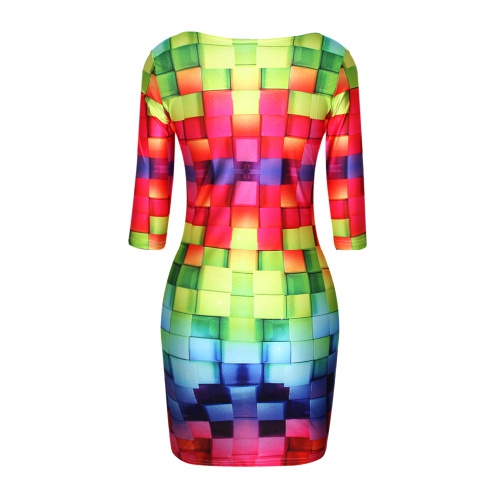 Дамски вечерни рокли в няколко цветни модела, вталени - 3D - леопард, дъга, лъв, мотиви с цветя