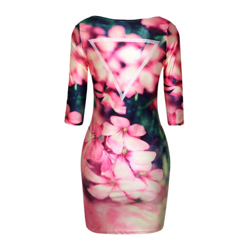 Дамски вечерни рокли в няколко цветни модела, вталени - 3D - леопард, дъга, лъв, мотиви с цветя