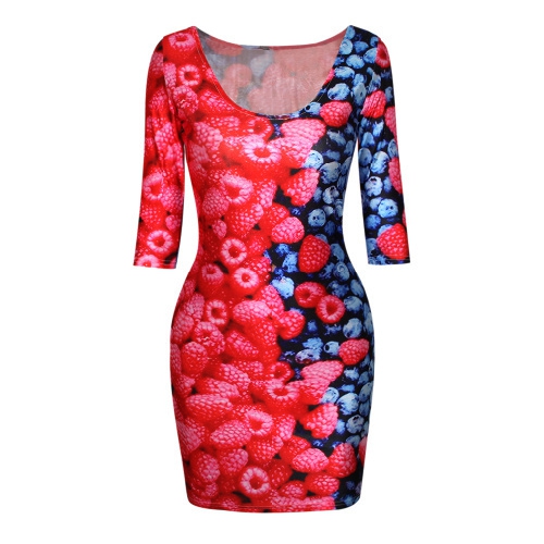 Дамски вечерни рокли в няколко цветни модела, вталени - 3D - леопард, дъга, лъв, мотиви с цветя