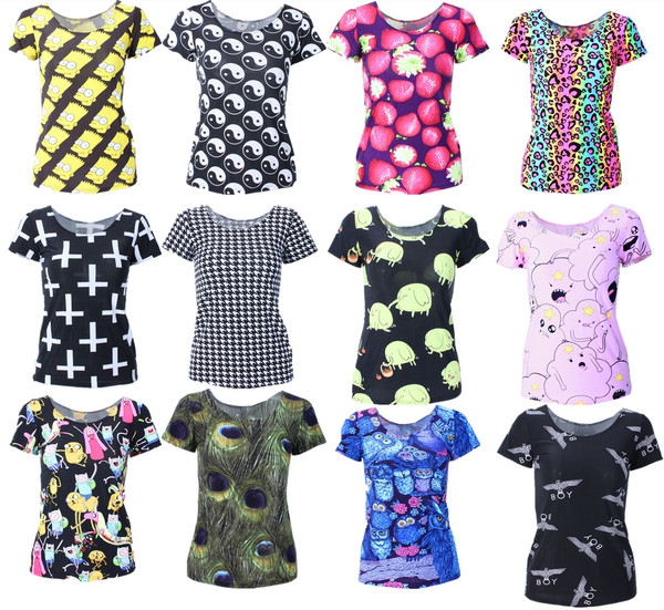 3D тениска - различни модели с къс ръкав - анимационни герои или фигури