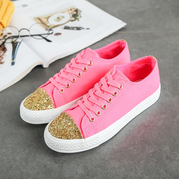 Дамски кецове в бял,черен и розов цвят с пайети. 