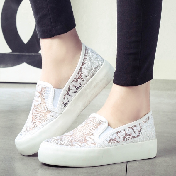 Дамски дантелени мокасини 3 цвята