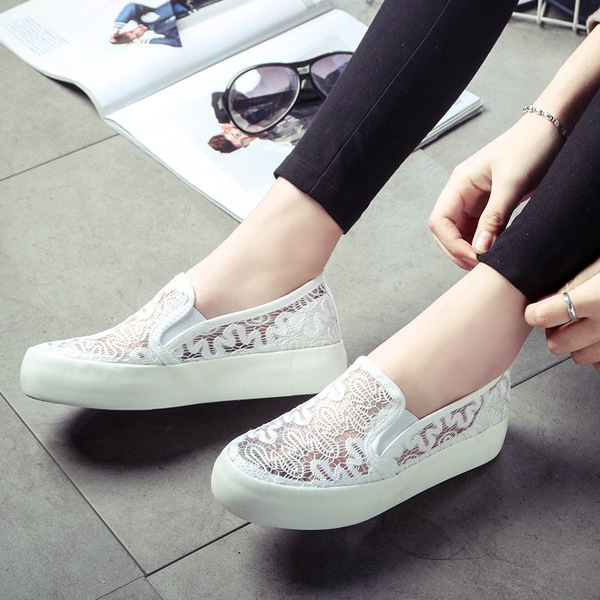 Дамски дантелени мокасини 3 цвята