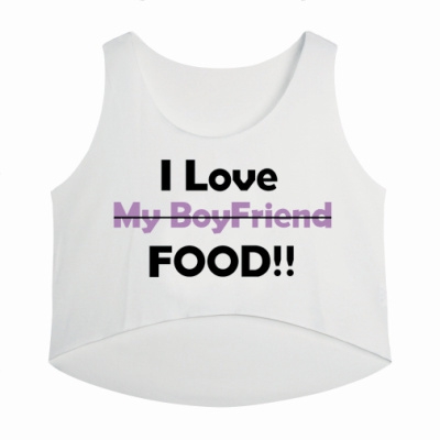 Дамски бял потник с интересен надпис за жени