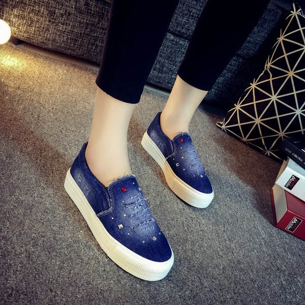 Дамски дънкови мокасини два цвята