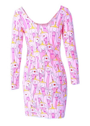 Дамска 3D рокля с дълъг ръкав в различни цветове