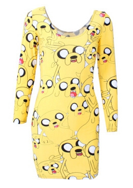 Дамска 3D рокля с дълъг ръкав в различни цветове