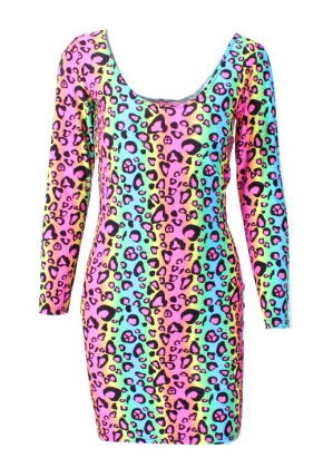 Дамска 3D рокля с дълъг ръкав в различни цветове