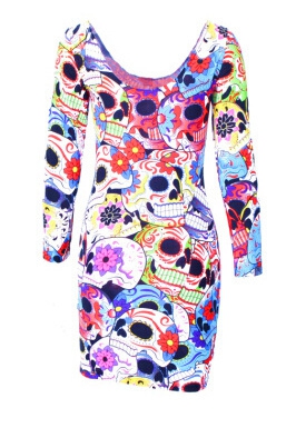 Дамска 3D рокля с дълъг ръкав в различни цветове