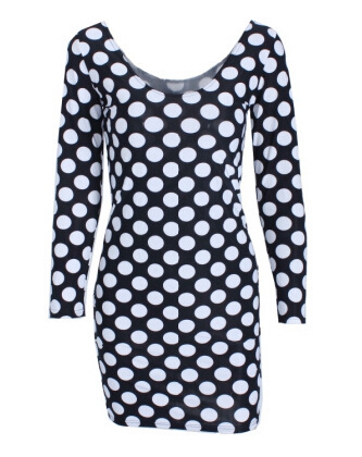 Дамска 3D рокля с дълъг ръкав в различни цветове