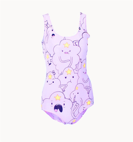 Дамски 3D цял бански на точки, раирани, карирани, ягодки - син, жълт, леопардов, черен