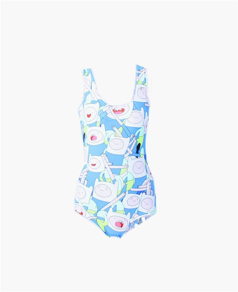 Дамски 3D цял бански на точки, раирани, карирани, ягодки - син, жълт, леопардов, черен