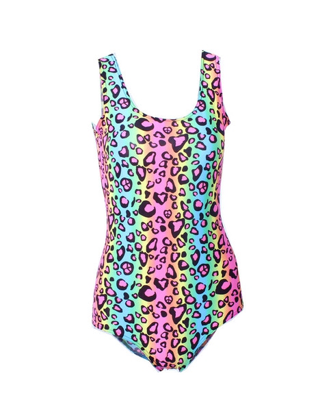 Дамски 3D цял бански на точки, раирани, карирани, ягодки - син, жълт, леопардов, черен