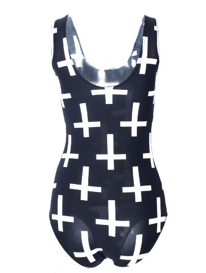 Дамски 3D цял бански на точки, раирани, карирани, ягодки - син, жълт, леопардов, черен