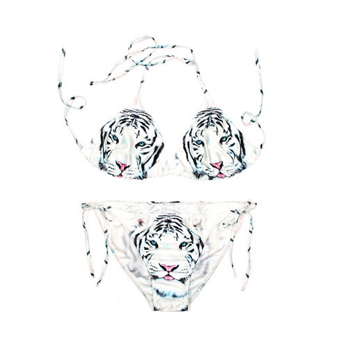 Дамски бански с тигър 3D