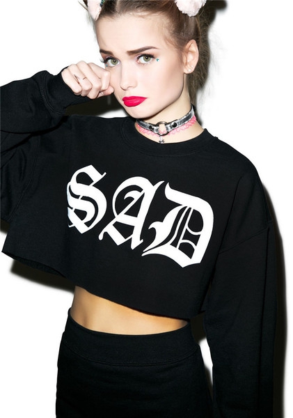 Дамски екип от къса блуза с дълъг ръкав и пола в два модела - SAD - розова и черна