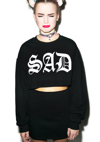 Дамски екип от къса блуза с дълъг ръкав и пола в два модела - SAD - розова и черна