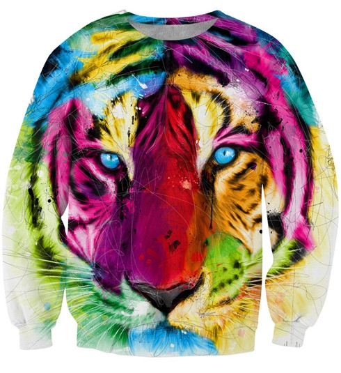 Триизмерна тигрова тениска - многоцветна