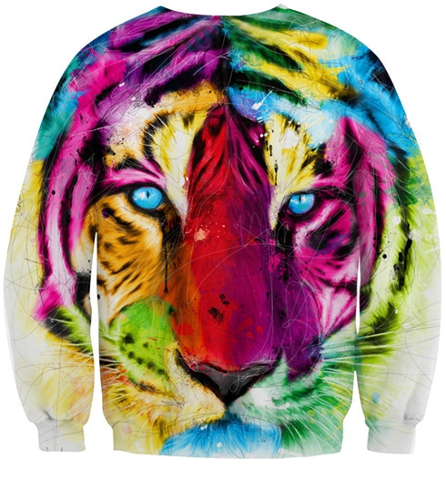 Триизмерна тигрова тениска - многоцветна