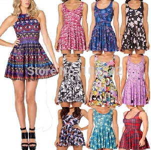 Дамски летни рокли - къси и вечерни, карирани, раирани, цветни и анимирани 3D 