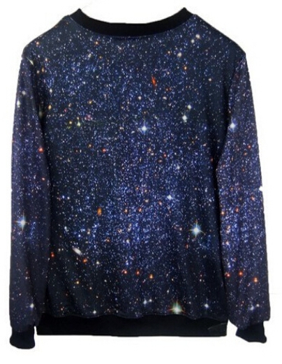 3D блуза с глава на тигър - в звездно небе