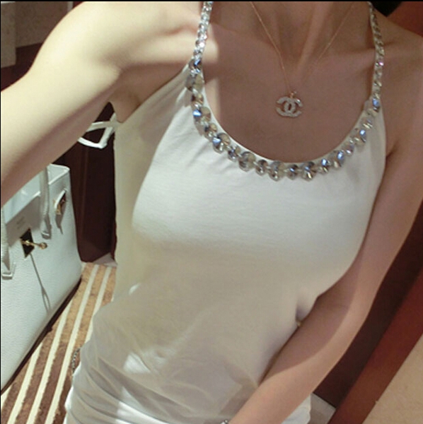 Дамски потник с камъни и дантела