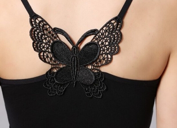 Дамски потник с камъни и дантела