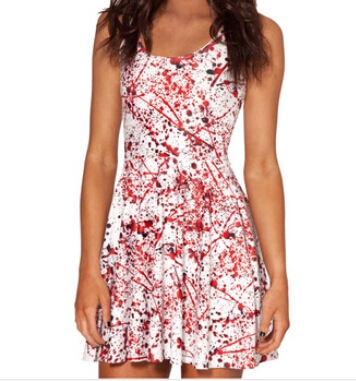 Дамски летни къси  рокли без ръкави, с къс или дълъг ръкав - топ цветни 3D модели - сини, виненочервени